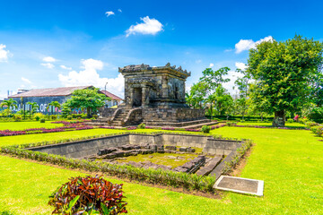 Fototapeta na wymiar Candi Badut is an 8th-century Hindu temple located in Malang city. Estimated was built in 760 CE making this temple the oldest temple in East Java.