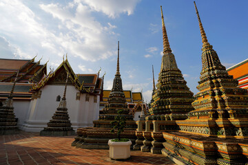 Wat Pho temple complex, also known as Temple of the Reclining Buddha, located in Bangkok, Thailand.