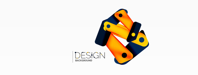 Obraz premium Tech minimal geometric wallpaper. Creative abstract background. Ribbon style stripes vector illustration for wallpaper banner background or landing page