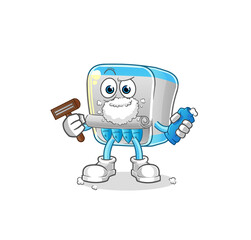 canned fish shave facial hair vector. cartoon character