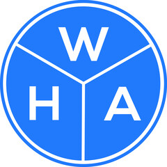 WHA letter logo design on black background. WHA  creative initials letter logo concept. WHA letter design.