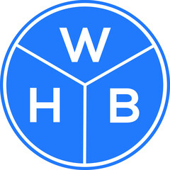 WHB letter logo design on black background. WHB  creative initials letter logo concept. WHB letter design.