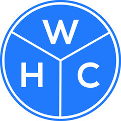 WHC letter logo design on black background. WHC  creative initials letter logo concept. WHC letter design.