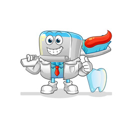 canned fish dentist illustration. character vector