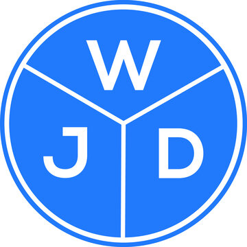 WJD letter logo design on white background. WJD  creative circle letter logo concept. WJD letter design.