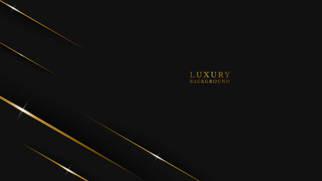 Vector abstract black luxury background with golden lines design. Minimalist premium design. vector illustration