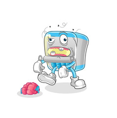 canned fish zombie character.mascot vector