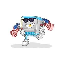 Obraz premium canned fish american youth cartoon mascot vector
