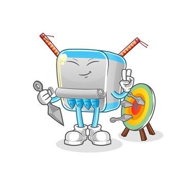 recommend clip art: canned fish ninja cartoon. character vector