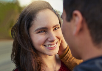 Ive loved you since I met you. Shot of a happy young couple spending a romantic day together outdoors.