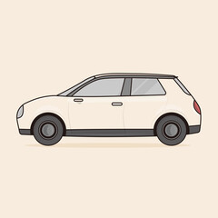 Vector illustration of a cream car.