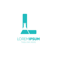 Letter L Bottle Lab Science Logo Design Vector Icon Graphic Emblem Illustration 