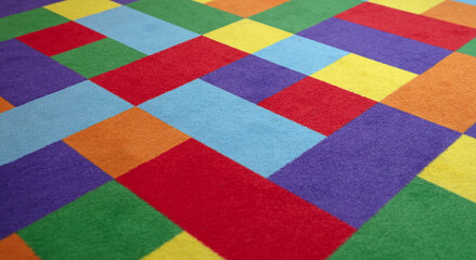 Bright colorful carpet on the floor