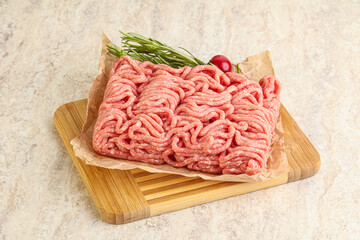 Raw beef minced meat for cooking