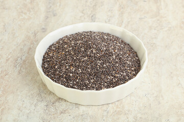 Chia seeds in the bowl