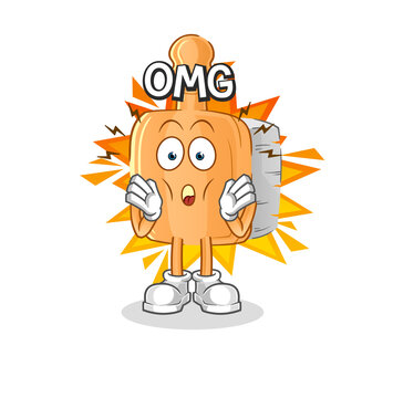 recommend clip art: wooden brush Oh my God vector. cartoon character