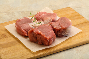 Raw pork tenderloin for cooking
