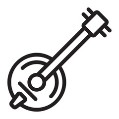 banjo line icon