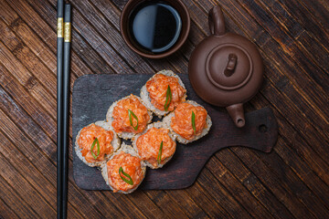 Sushi roll- fast food. Gourmet- asian menu