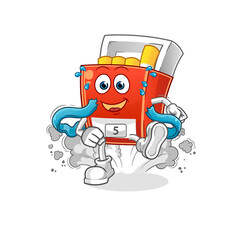 pack of cigarette runner character. cartoon mascot vector