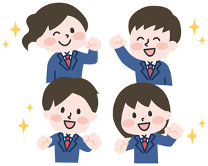 キラキラした学生たち のイラスト