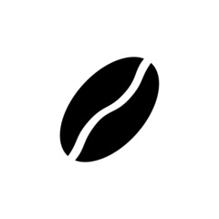 Silhouette Coffee Bean. Perfect for icon, logo, template, etc. Food and Drink. Vector eps.10