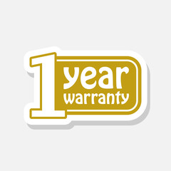 Year warranty sticker icon isolated on white background