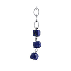 Jewelry pendant with blue opaque semi-precious stones and minerals isolated on white