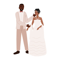 afroamerican wedding couple
