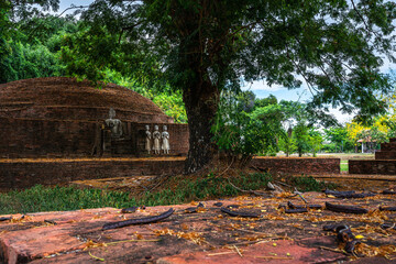 Ancient buddha figures in (SRI SUKHOT) temple is an ancient buddhist temple in Chan Palace is a Buddhist temple It is a major tourist attraction in Phitsanulok,Thailand.