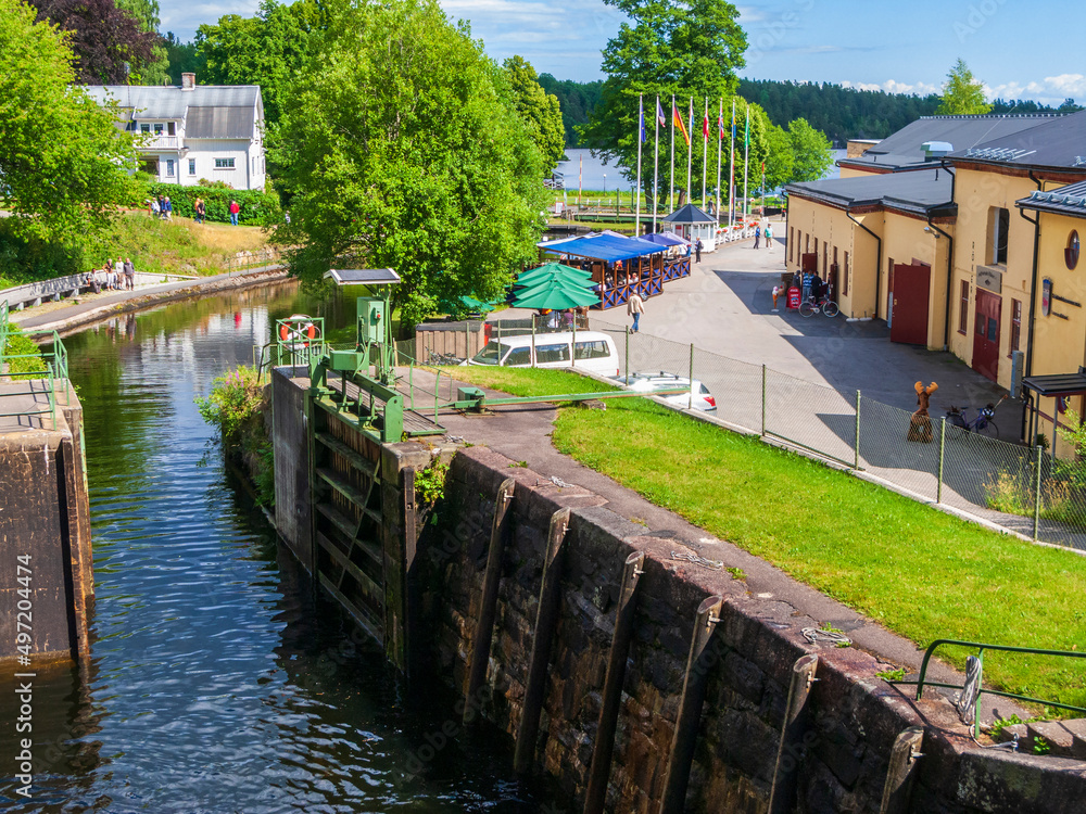 Wall mural View at the lock in Håverud, Sweden