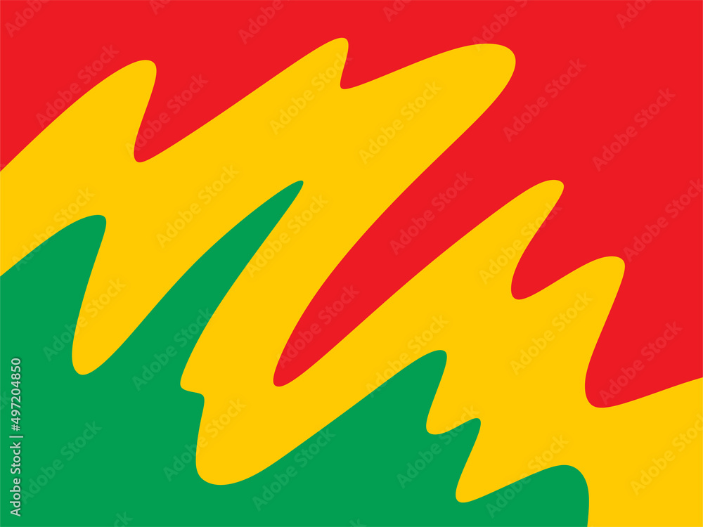 Poster simple jamaican background with waving lines pattern
