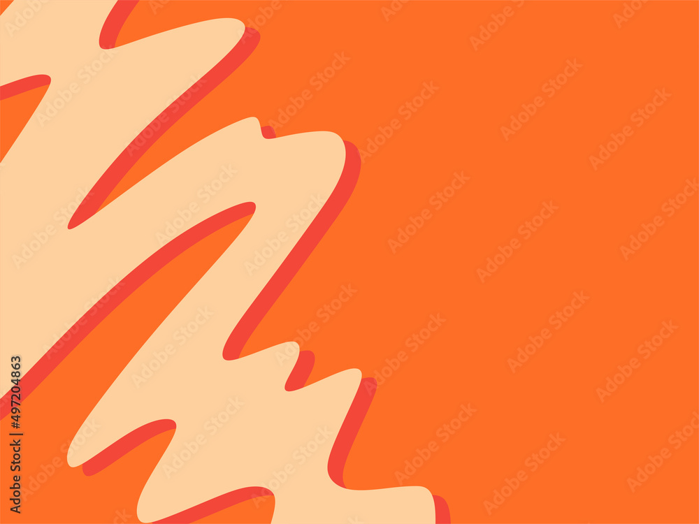 Poster simple background with cute wavy line pattern and with some copy space area
