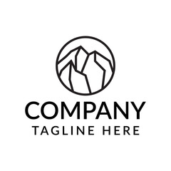 simple peak or mountain emblem logo design