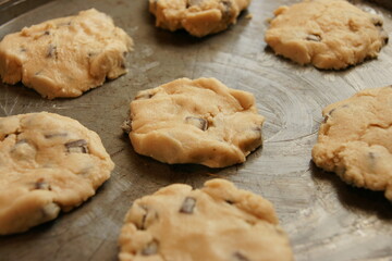 chocolate chip cookie recipe, Making tasty chocolate chip cookies in the kitchen. 