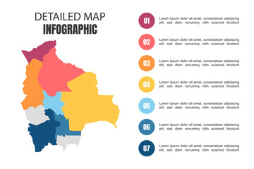 Modern Detailed Map Infographic of Bolivia
