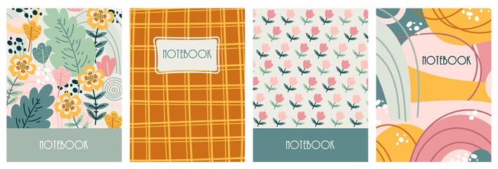 Set of Universal abstract templates. Applicable for notebook covers, planners.