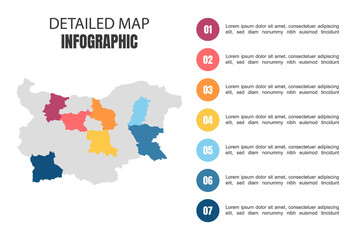 Modern Detailed Map Infographic of Bulgaria