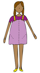 woman in denim dress