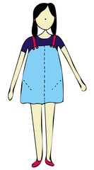 woman in denim dress