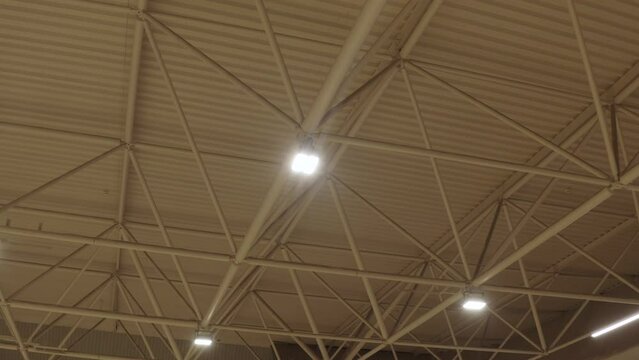 New LED lights on the roof construction