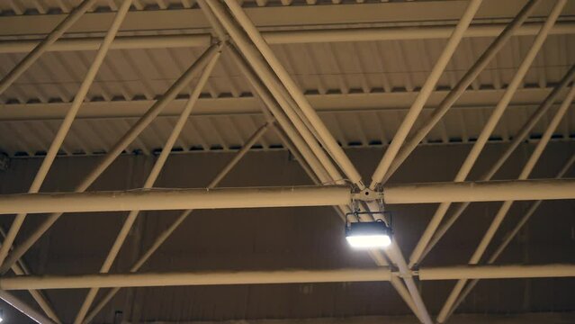 New LED lights on the roof construction