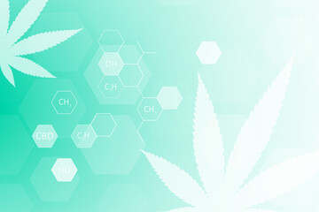 Formula molecular structure of marijuana for CBD
