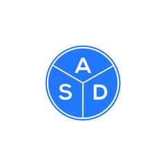 ASD letter logo design on white background. ASD  creative circle letter logo concept. ASD letter design.