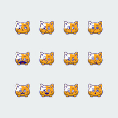cute cat emoticon emoji bundle