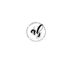 Obraz premium AB Initial letter handwriting and signature logo. Beauty vector initial logo .Fashion boutique floral and botanical