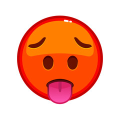 Vector red emoticon emoticon icon with protruding tongue eps 10