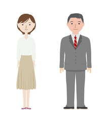 直立しているアナウンサーたち