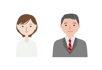 Obraz premium 直立しているアナウンサーたち（上半身）