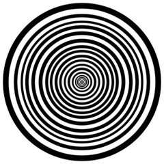 abstract illusion vector black and white circles icon eps10